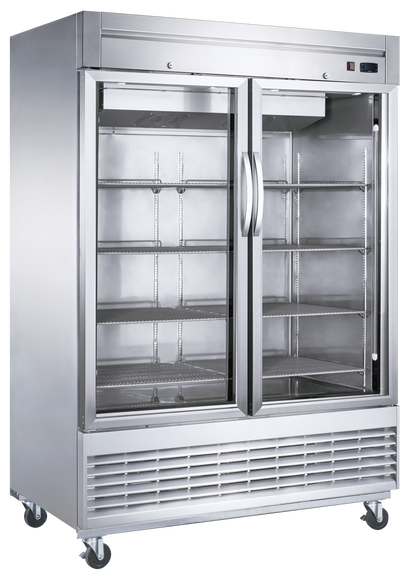 Dukers D55F-GS2 2 Glass Door Reach-in Stainless Steel Freezer