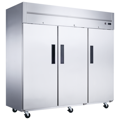 D83AR Commercial 3-Door Top Mount Refrigerator in Stainless Steel