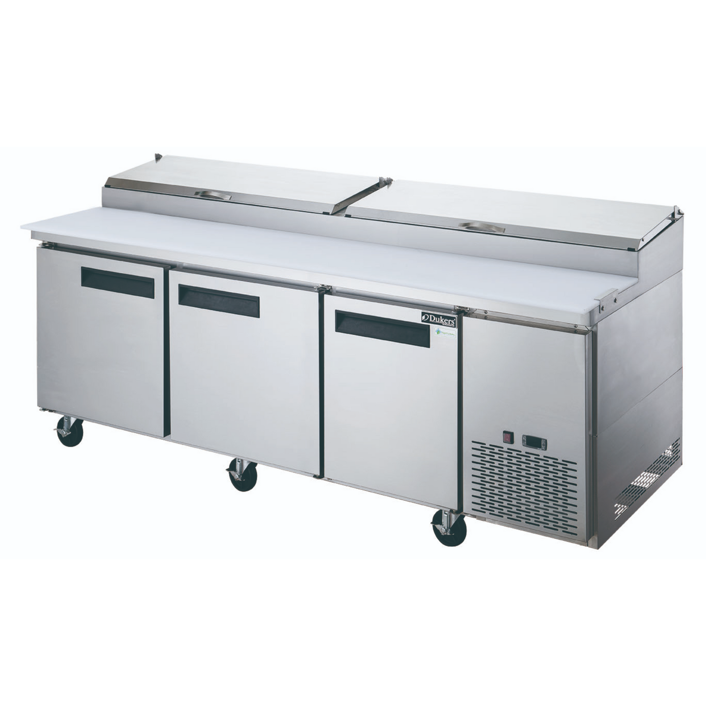 DPP90-12-S3 Commercial 3-Door Pizza Prep Station Table Refrigerator