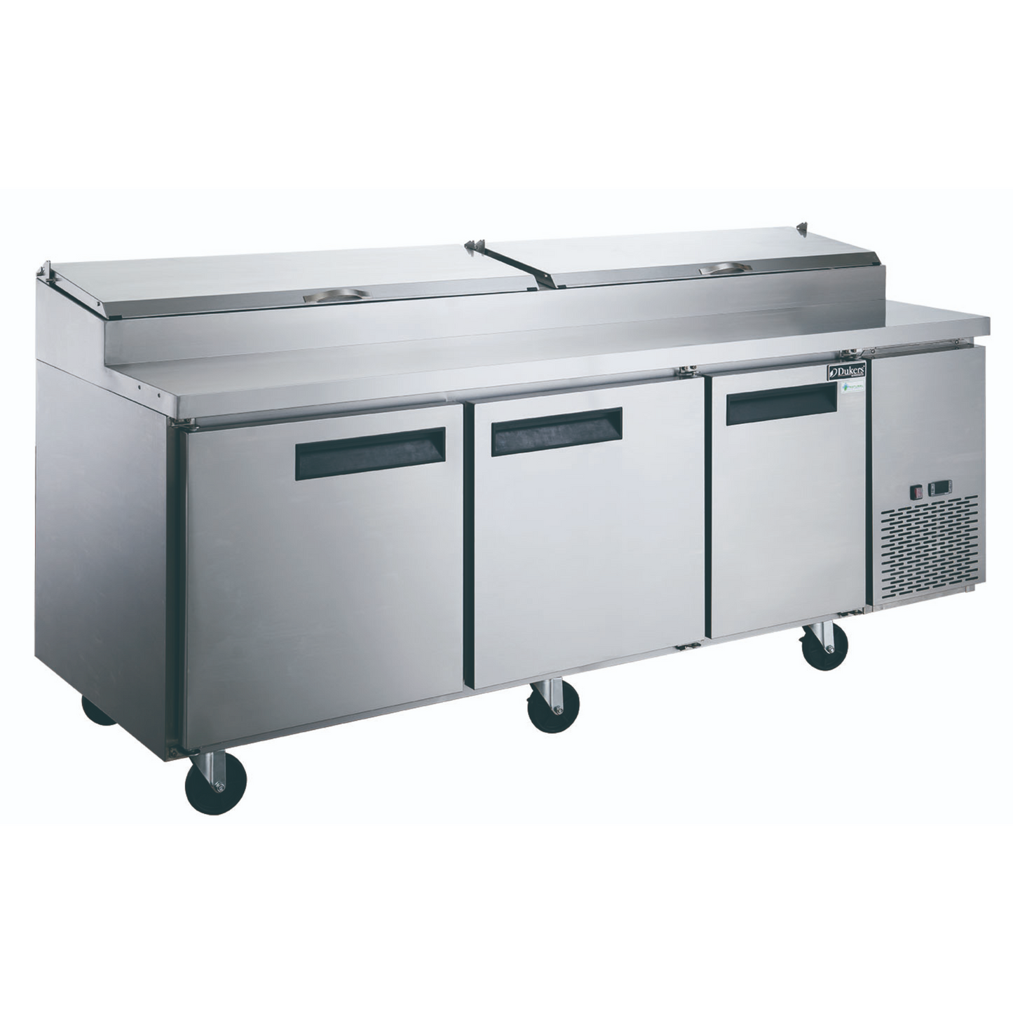 DPP90-12-S3 Commercial 3-Door Pizza Prep Station Table Refrigerator