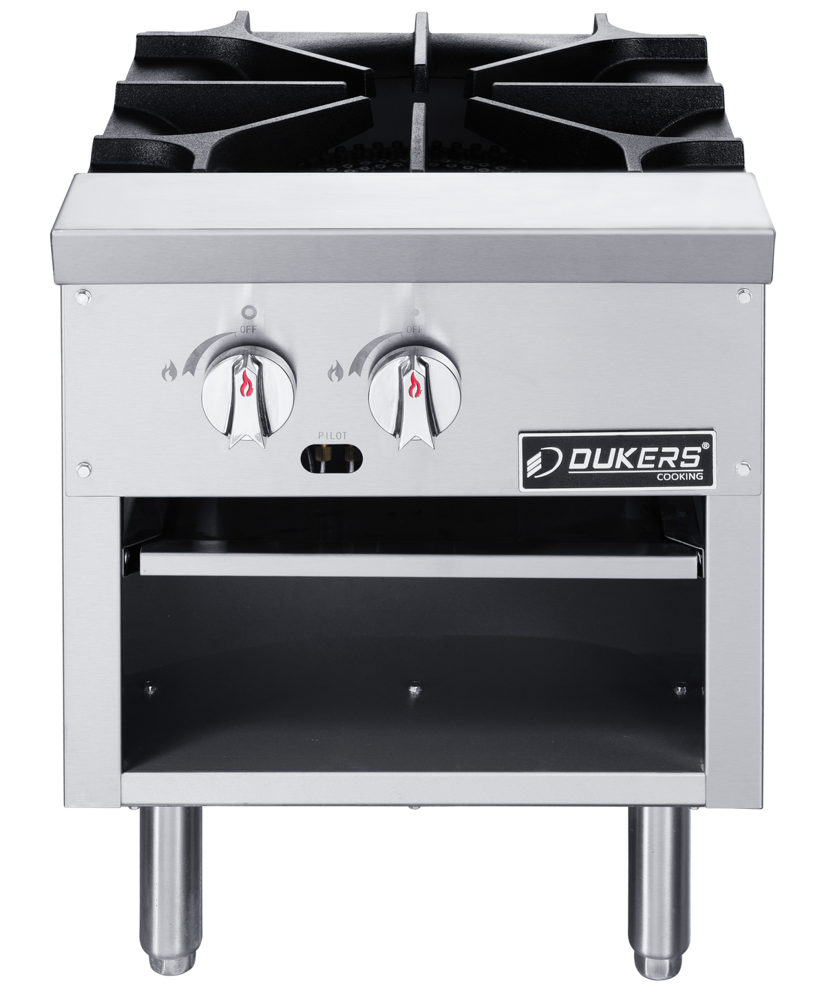 Dukers - DCSPA1, Commercial 18" Countertop Stock Pot Range 1 Buner 80000 BTU/H Natural Gas/Liquid Propane