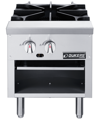 Dukers - DCSPA1, Commercial 18" Countertop Stock Pot Range 1 Buner 80000 BTU/H Natural Gas/Liquid Propane