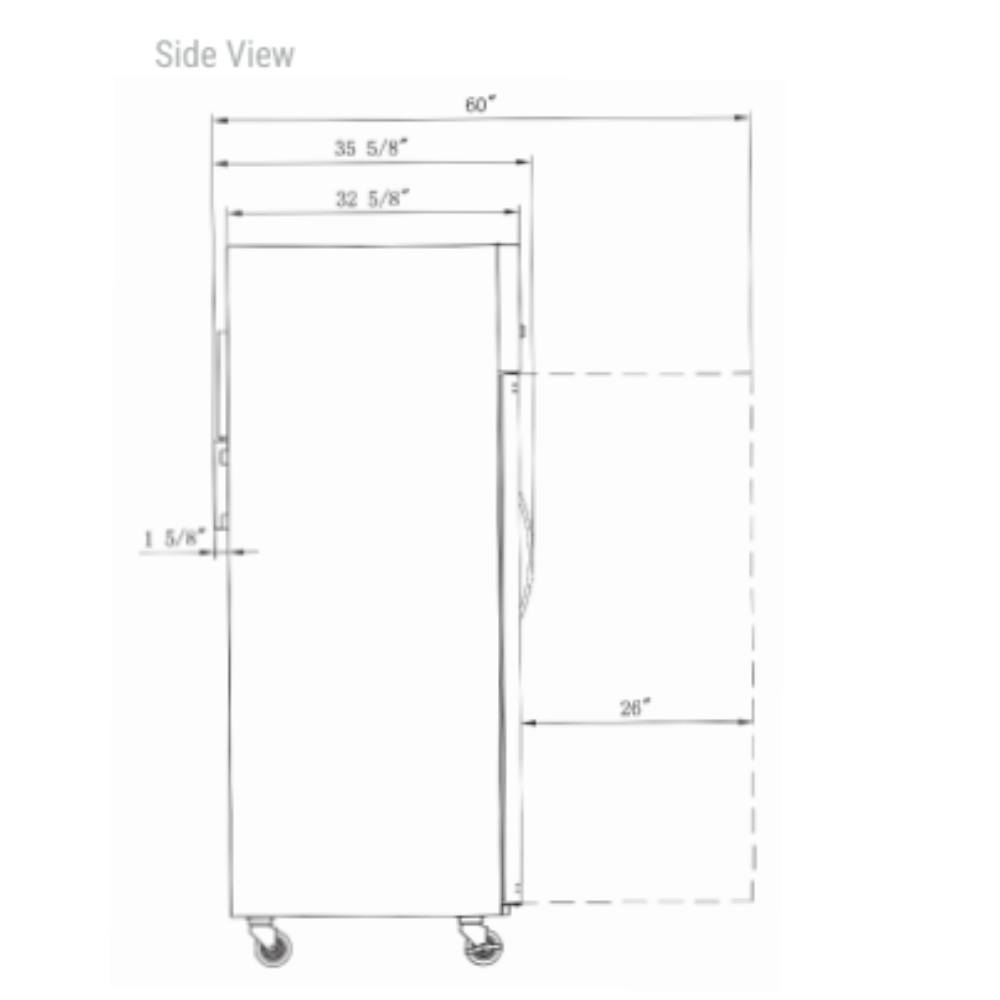 Dukers Top Mount Compressor Double Glass Door Reach In Refrigerator