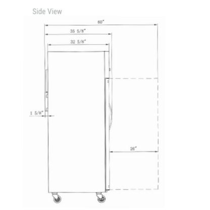 Dukers Top Mount Compressor Double Glass Door Reach In Refrigerator