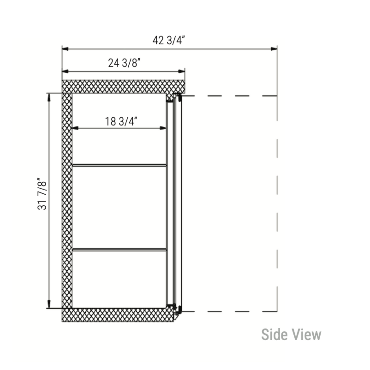 DBB72-H3 3 Door Back Bar and Beverage Cooler (Hinge Doors)