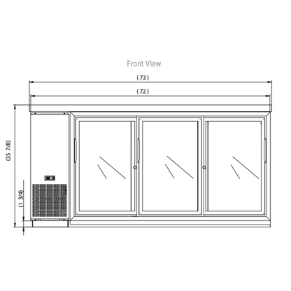 DBB72-S3 3 Door Bar and Beverage Cooler (Sliding Doors)