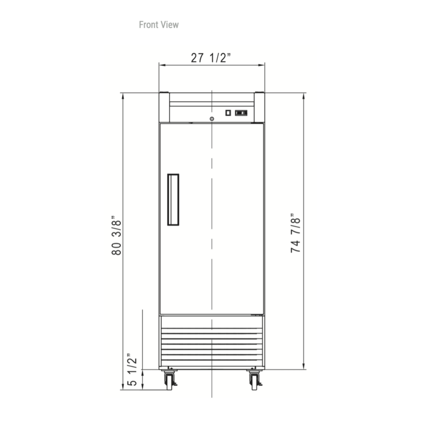 D28F Single Door Commercial Reach In Freezer in Stainless Steel