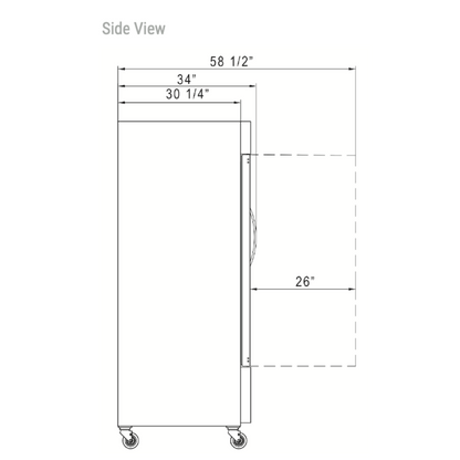 Dukers D28F-GS1 Bottom Mount Glass Single Door Commercial Reach-in Freezer