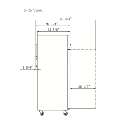 D55AF Commercial 2-Door Top Mount Reach In Freezer in Stainless Steel