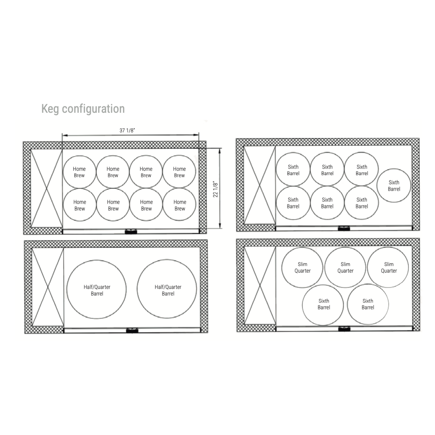 Dukers - DKB48-M2 Commercial Dual Tap Kegerator Beer Dispenser