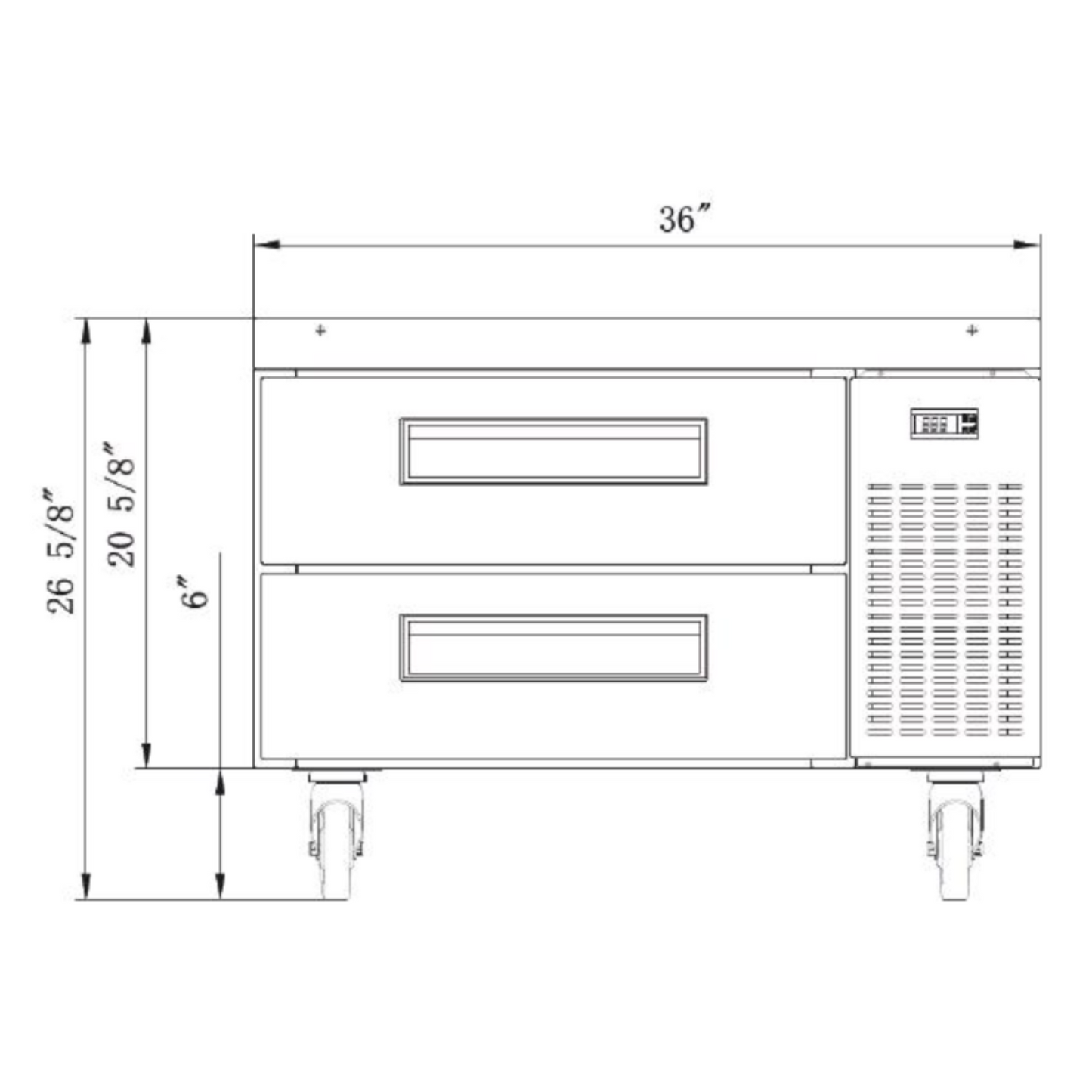 DCB36-D2 36"Chef Base Refrigerator with 2 Drawers