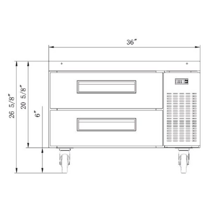 DCB36-D2 36"Chef Base Refrigerator with 2 Drawers