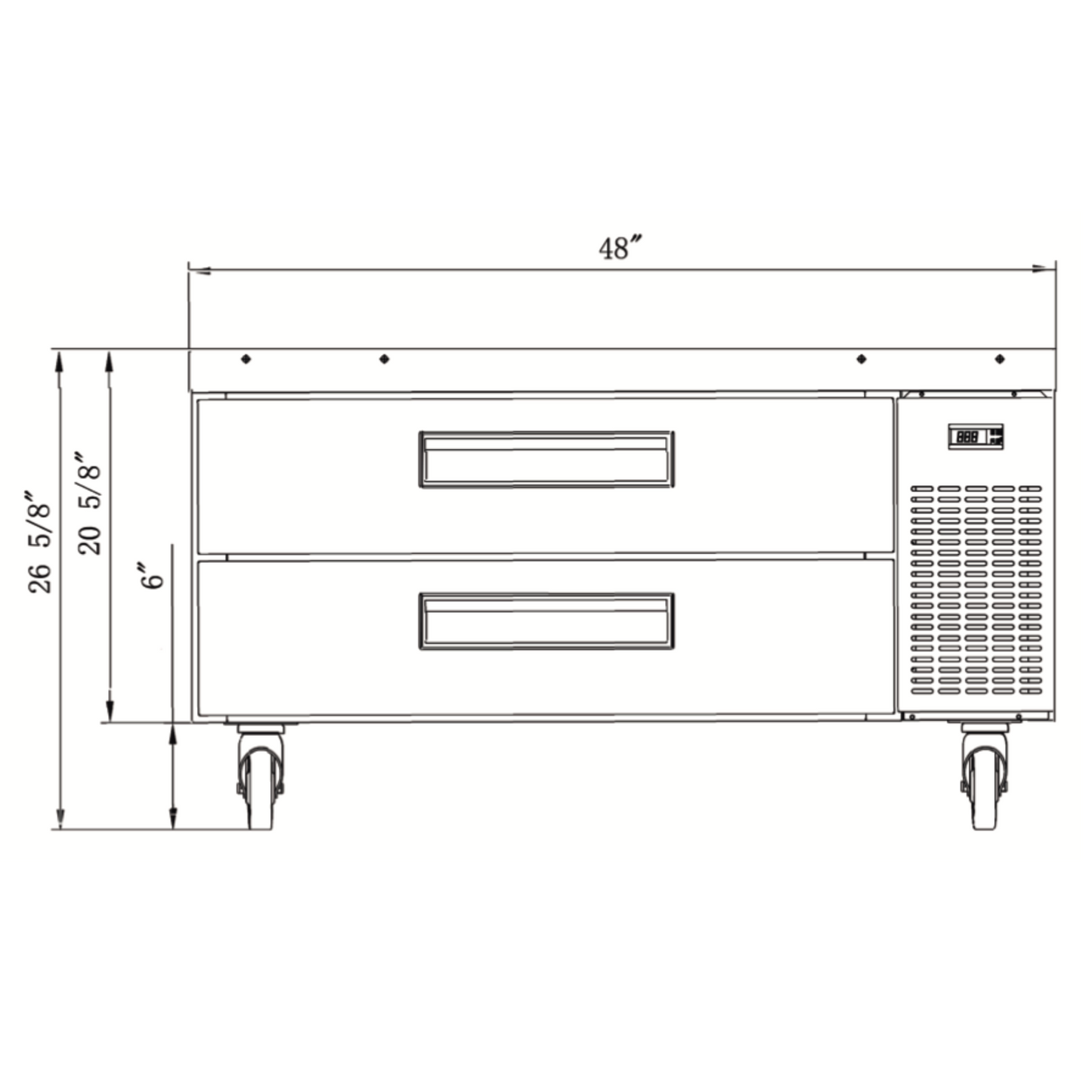 DCB52-D2 52"Chef Base Refrigerator with 2 Drawers