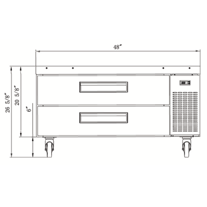 DCB52-D2 52"Chef Base Refrigerator with 2 Drawers