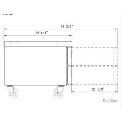 DCB52-D2 52"Chef Base Refrigerator with 2 Drawers