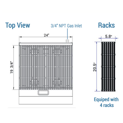 DCRB24 24 in. W Countertop Charbroiler