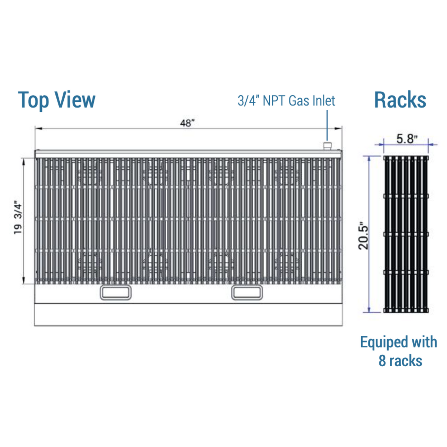 DCRB48 48 in. W Countertop Charbroiler