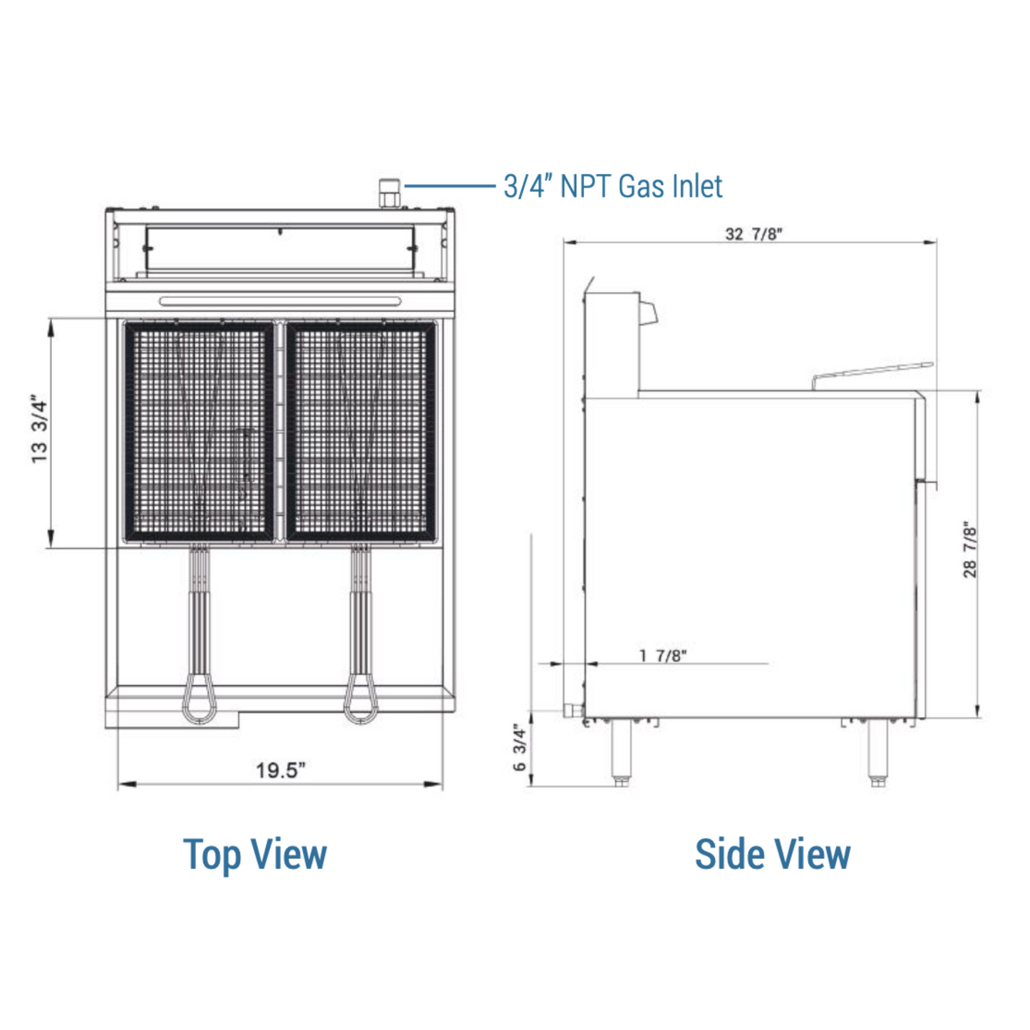 DCF5-NG Natural Gas Fryer with 5 Tube Burners