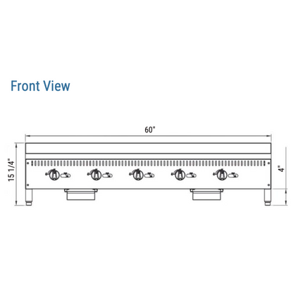 DCGMA60 60 in. W Griddle with 5 Burners