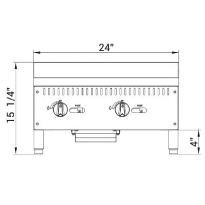 DCGMA24 24 in. W Griddle with 2 Burners