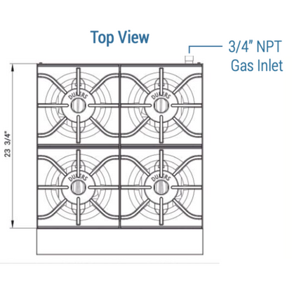 Dukers Four Lift-Off Burner Hot Plate DCHPA24 - Natural Gas