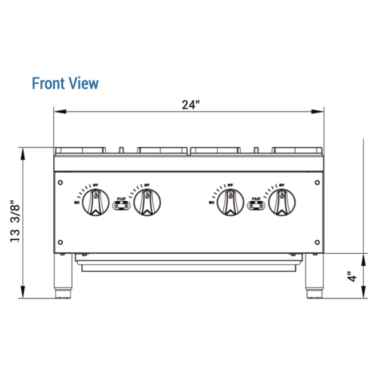 Dukers Four Lift-Off Burner Hot Plate DCHPA24 - Natural Gas