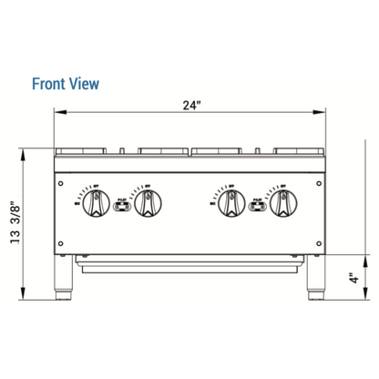 Dukers Four Lift-Off Burner Hot Plate DCHPA24 - Natural Gas