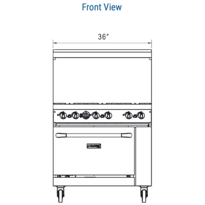 DCR36-6B 36" Gas Range with Six (6) Open Burners