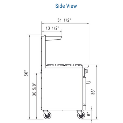 DCR36-6B 36" Gas Range with Six (6) Open Burners