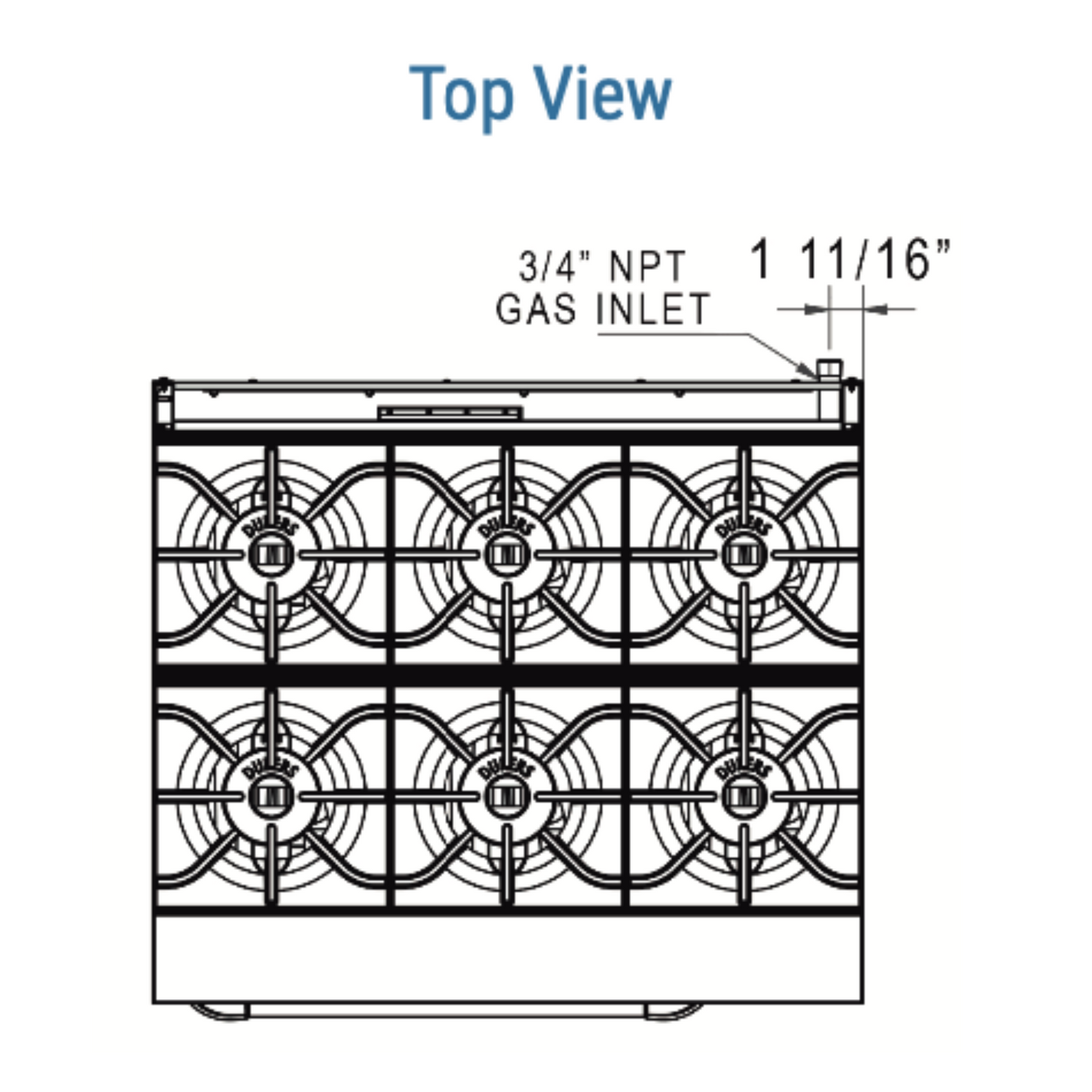 DCR36-6B 36" Gas Range with Six (6) Open Burners