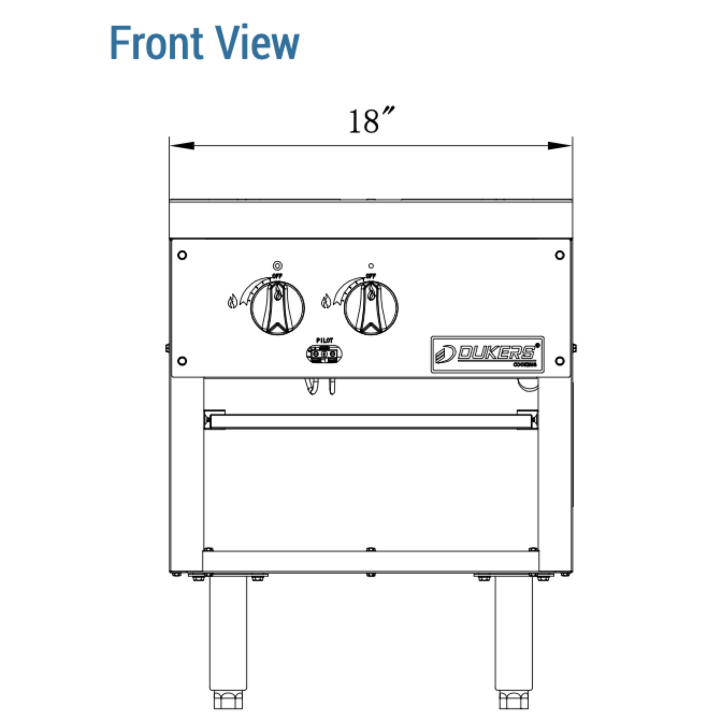 Dukers - DCSPA1, Commercial 18" Countertop Stock Pot Range 1 Buner 80000 BTU/H Natural Gas/Liquid Propane