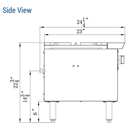 Dukers - DCSPA1, Commercial 18" Countertop Stock Pot Range 1 Buner 80000 BTU/H Natural Gas/Liquid Propane