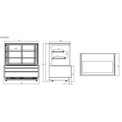 DDM48R - Straight Glass 48" Cake Showcase