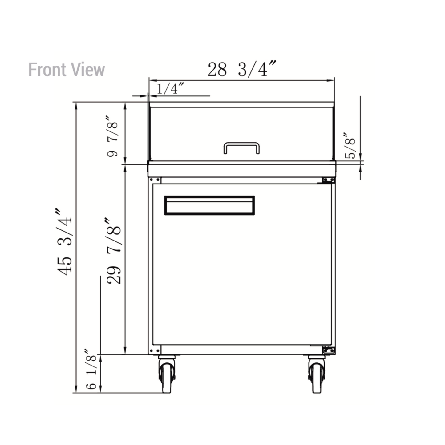 DSP29-12M-S1 Single Door Salad Prep Station Refrigerator