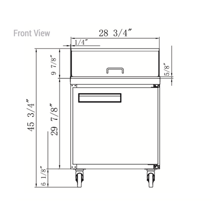 DSP29-12M-S1 Single Door Salad Prep Station Refrigerator