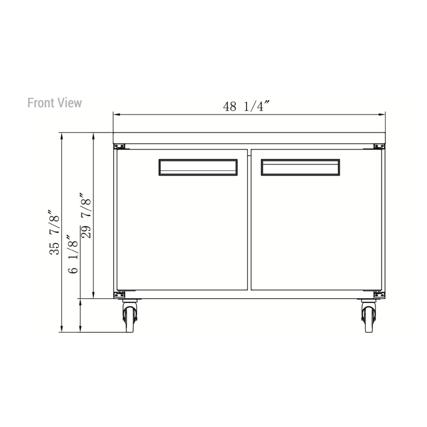 DUC48R 2-Door Undercounter Refrigerator in Stainless Steel