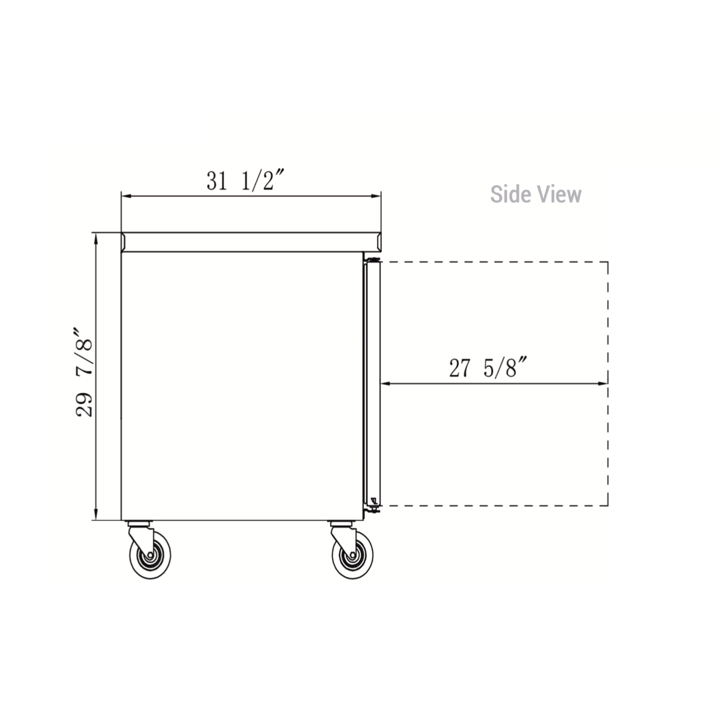 DUC72R 3-Door Undercounter Commercial Refrigerator in Stainless Steel