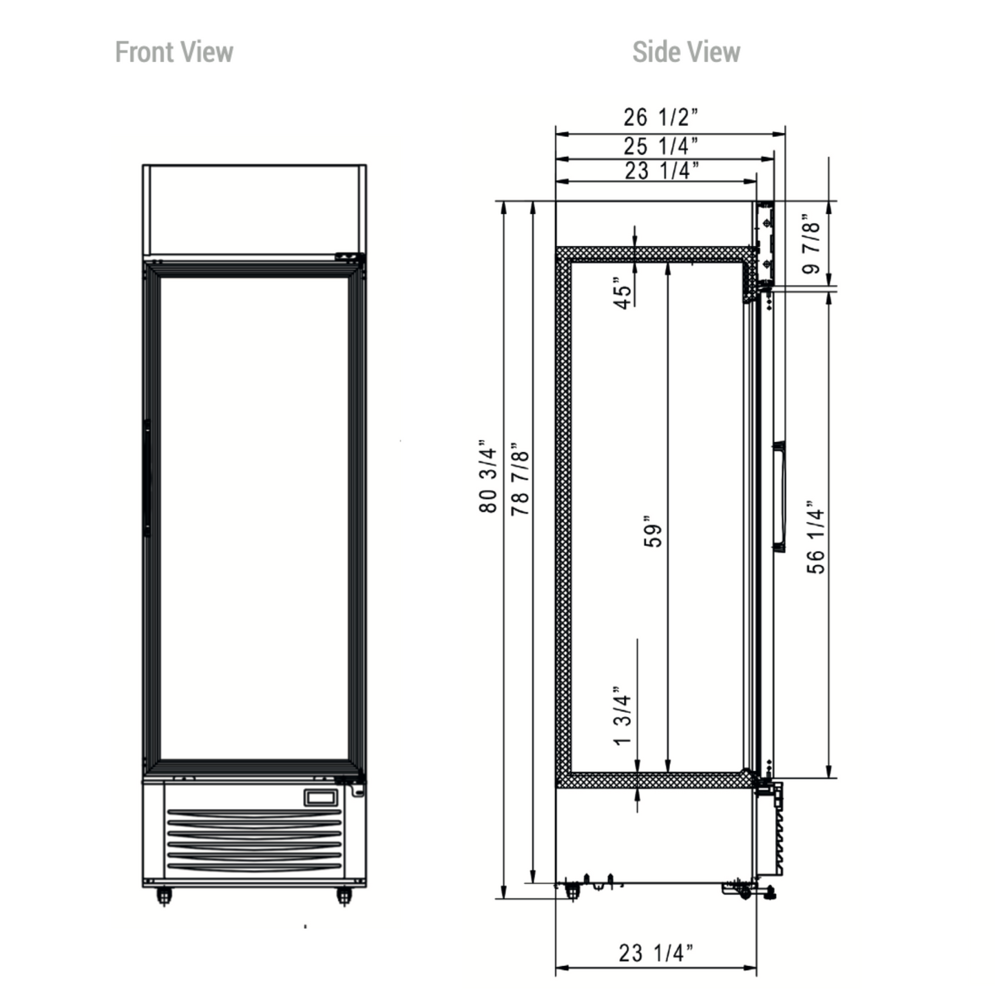 LG-430 Commercial Single Swing Door Glass Merchandiser Refrigerator