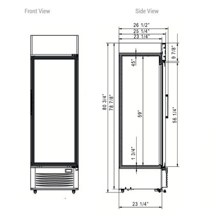 LG-430 Commercial Single Swing Door Glass Merchandiser Refrigerator