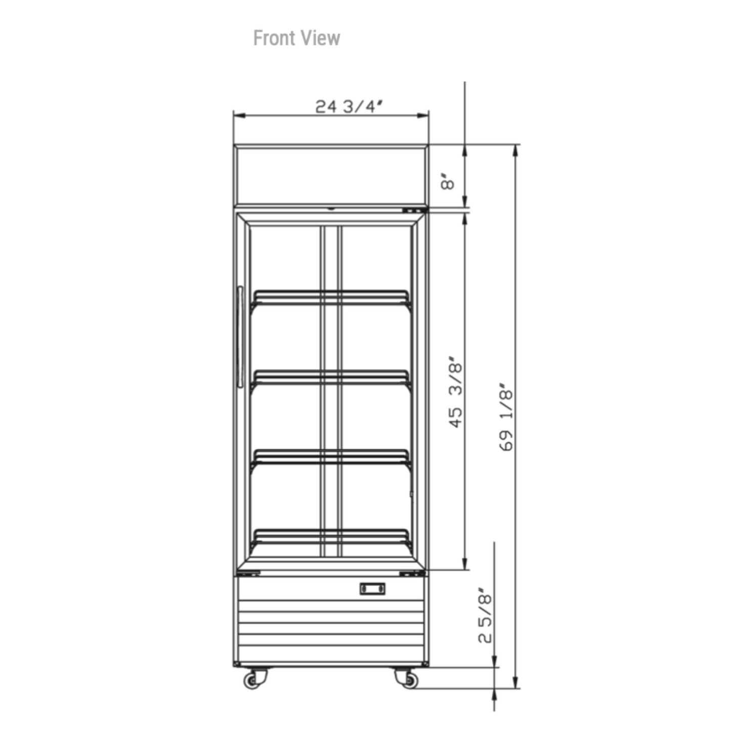 DSM-12R Commercial Single Glass Swing Door Merchandiser Refrigerator