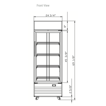 DSM-12R Commercial Single Glass Swing Door Merchandiser Refrigerator