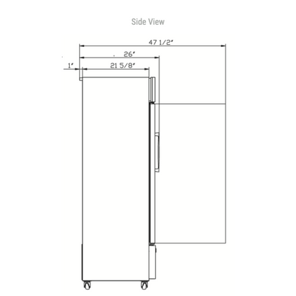 DSM-12R Commercial Single Glass Swing Door Merchandiser Refrigerator