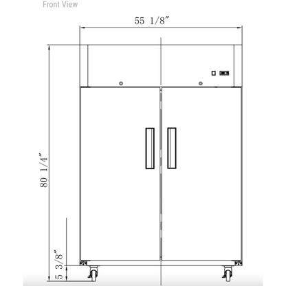 D55AR Commercial 2-Door Top Mount Reach In Refrigerator in Stainless Steel