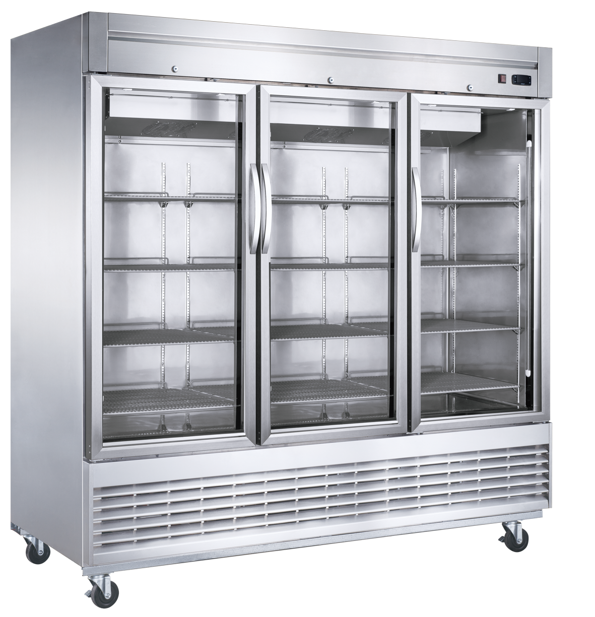 D83R-GS3 Bottom Mount Glass 3-Door Commercial Reach-in Refrigerator