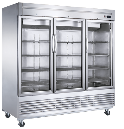 D83R-GS3 Bottom Mount Glass 3-Door Commercial Reach-in Refrigerator